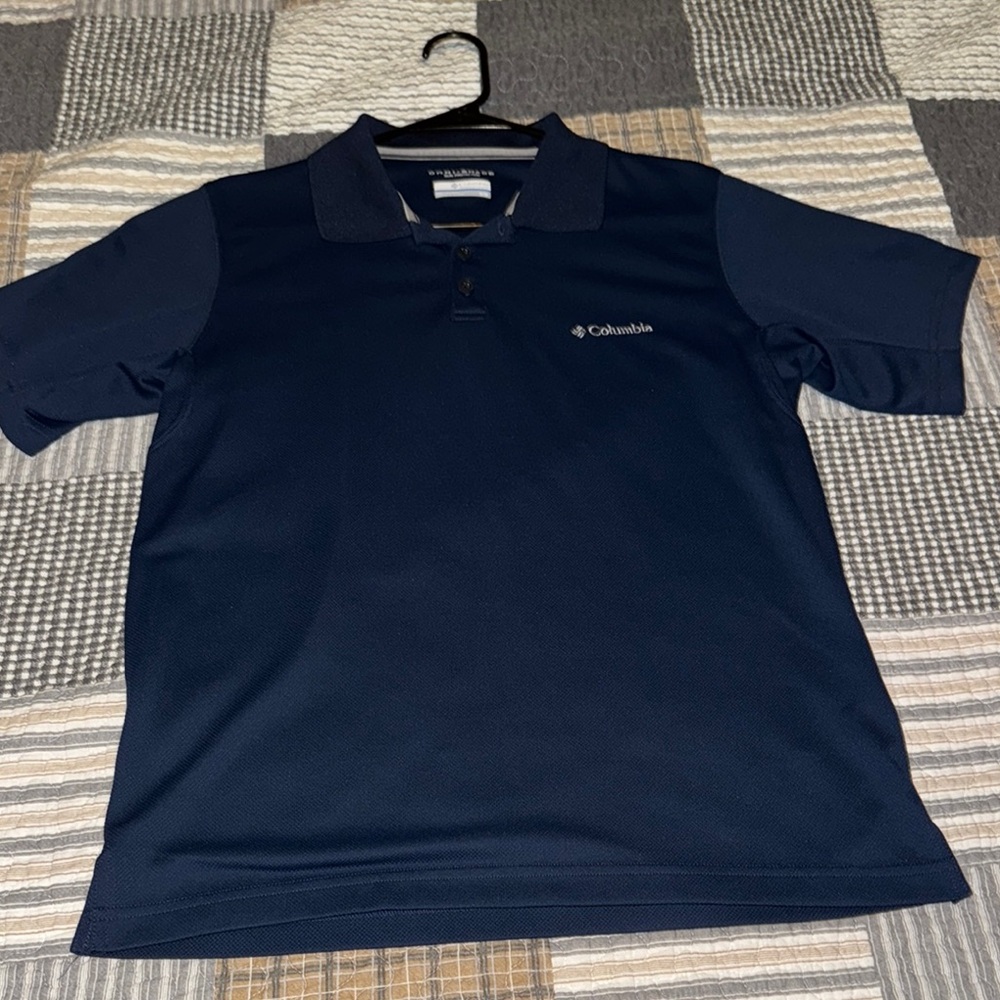 Columbia Blue Polo Shirt Classic Design